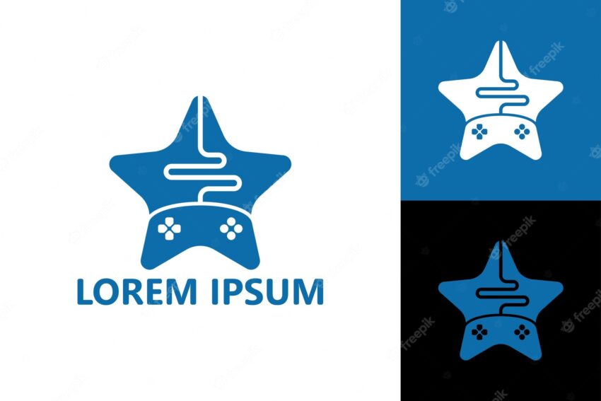 Star gaming logo template design vector