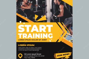 Start training sport flyer with image