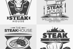 Steak  logo set