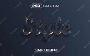 Style 3d editable text effect template