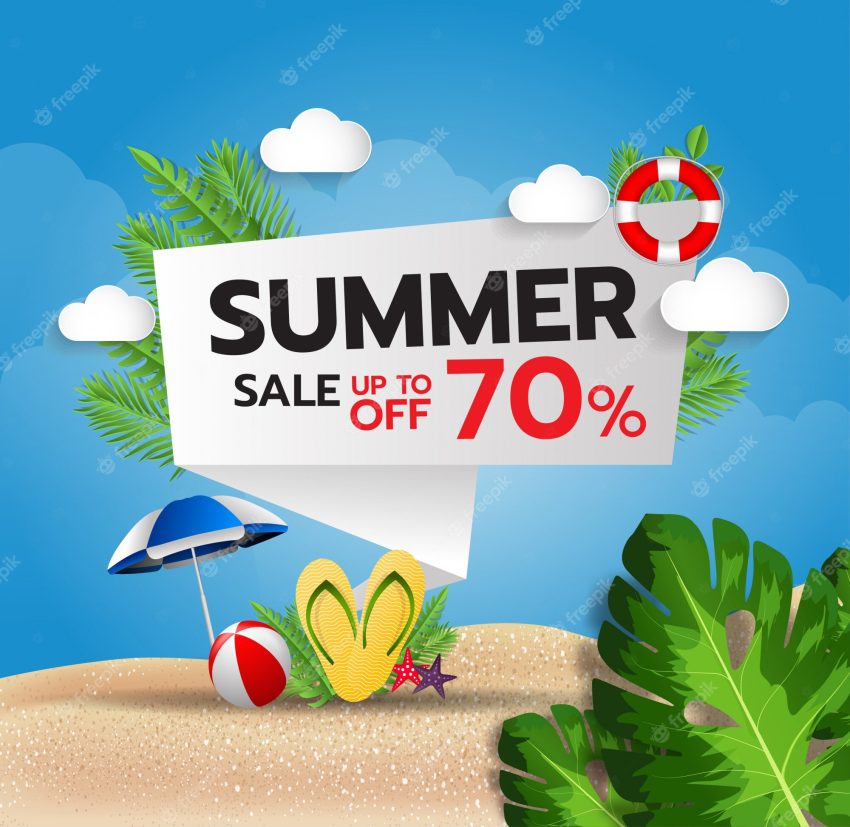 Summer sale up to 70% off. beautiful banner template