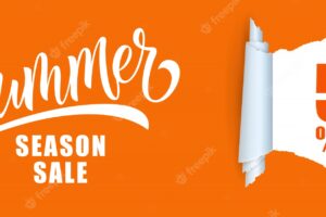 Summer season sale fifty percent off lettering.