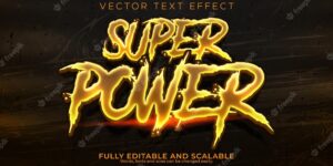 Super power text effect editable game and movie text style