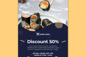 Sushi concept flyer template