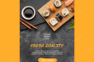 Sushi poster template design