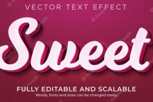 Sweet pink text effect, editable light and soft text style