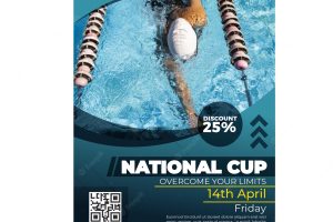 Swimming national cup poster template