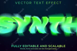 Synth text effect, editable motion and vertigo text style