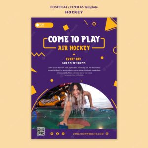 Table hockey poster design template
