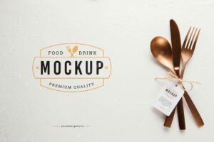 Tableware arrangement with mock-up tag
