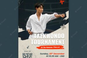 Taekwondo practice poster template
