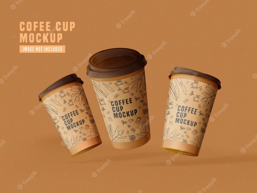 Take away paper coffee cup mockup psd
