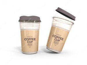 Take away plastic coffee cup mockup