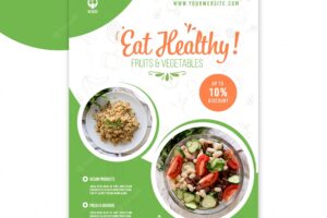 Tasty healthy food poster template