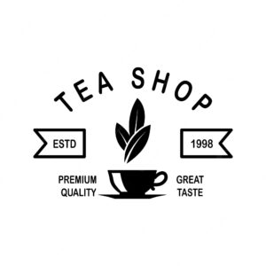 Tea shop emblem template. design element for logo, label, sign, poster, flyer. vector illustration