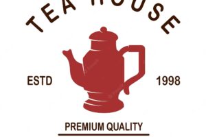 Tea shop emblem template. design element for logo, label, sign, poster, flyer. vector illustration