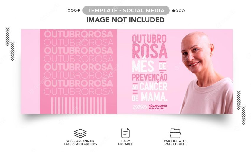 Template banner october pink breast cancer prevention month