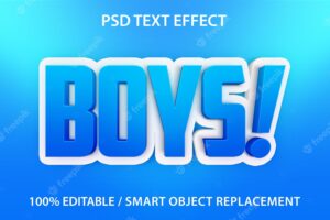 Text effect boys template