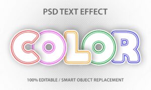 Text effect color paper premium
