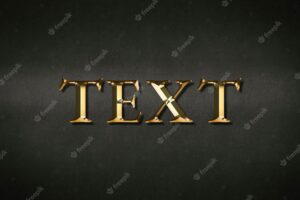 Text typography in gold effect on a black background
