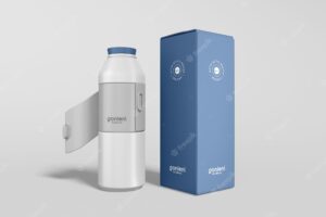 Thermal water sipper flask bottle branding mockup