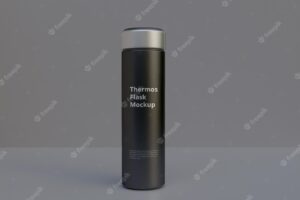 Thermos flask mockup stainless still