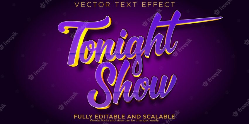 Tonight show text effect editable music and party text style