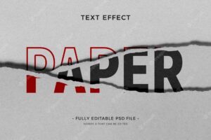 Torn paper  text effect