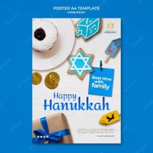 Traditional hanukkah vertical print template