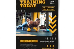 Training today text of sport poster template