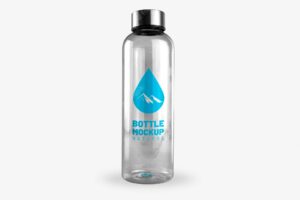 Transparent bottle mockup