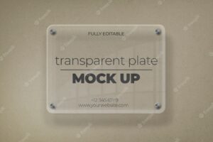Transparent plate mockup