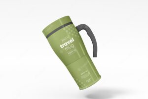 Travel  mug with protective cover mockup