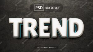 Trend 3d text effect editable