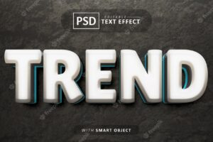 Trend 3d text effect editable