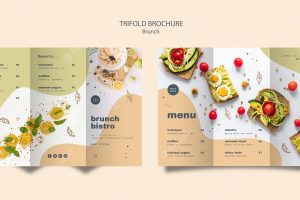 Trifold brochure design for tasty brunch