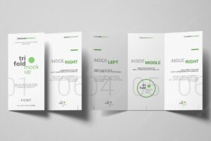 Trifold brochure or invitation mockup concept