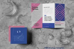 Trifold brochure mockup design template