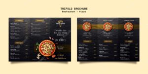 Trifold brochure for pizza restaurant