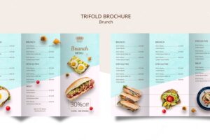 Trifold brochure template for brunch