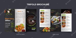 Trifold brochure template for restaurant