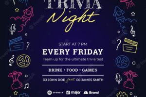 Trivia night pub quiz flyer