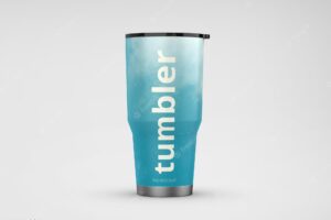 Tumbler mug mockup with lid