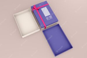 Two decorated gift box mockup