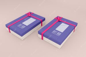 Two decorated gift box mockup