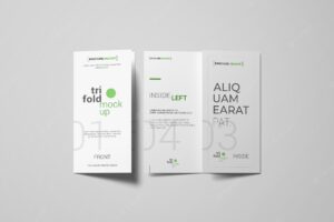 Two trifold brochure or invitation mockups