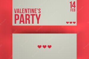 Valentine's party tickets mockup