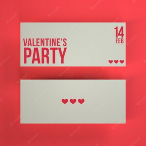 Valentine's party tickets mockup