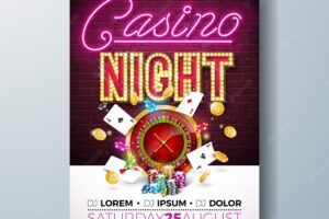 Vector casino night flyer illustration