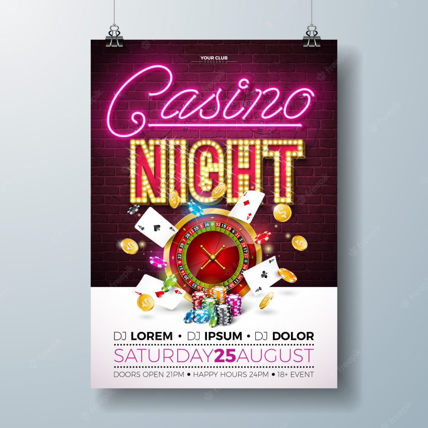 Vector casino night flyer illustration